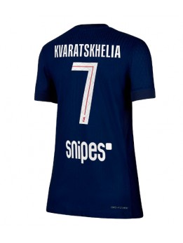 Ženski Nogometna dresi replika Paris Saint-Germain Khvicha Kvaratskhelia #7 Domači 2025-26 Kratek rokav Ženski Nogometna dresi replika Paris Saint-Germain Khvicha Kvaratskhelia #7 Domači 2025-26 Kratek rokav